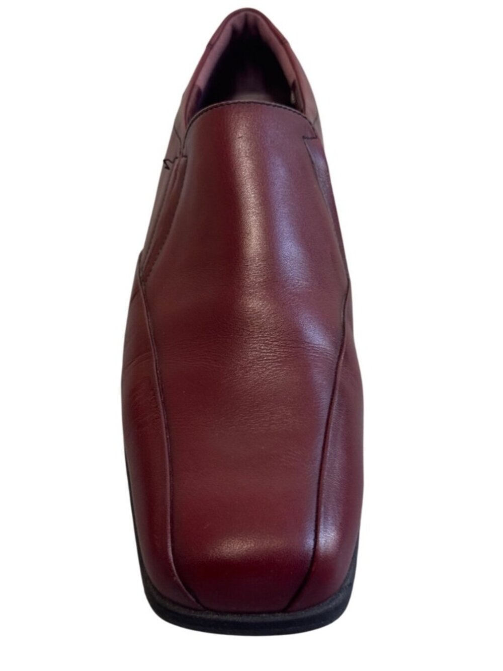 Mephisto Air-Techno Women's 9 Burgundy Leather Wedge Slip On Shoes Square Toe - Picture 7 of 13